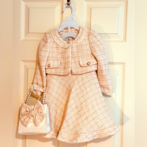 Rachel Zoe Cream and Pink Kids Matching Set - Picture 1 of 1